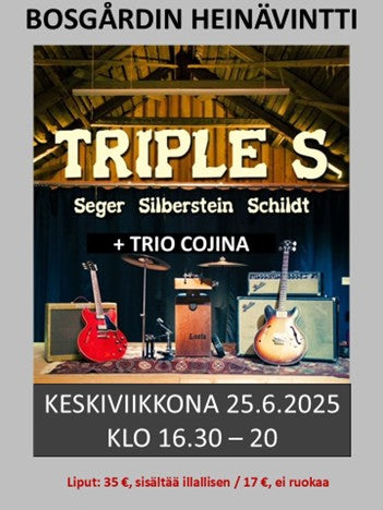 Triple S keskiviikkona 25.6.2025 klo 16.30-20. Pääsylippu + ruoka